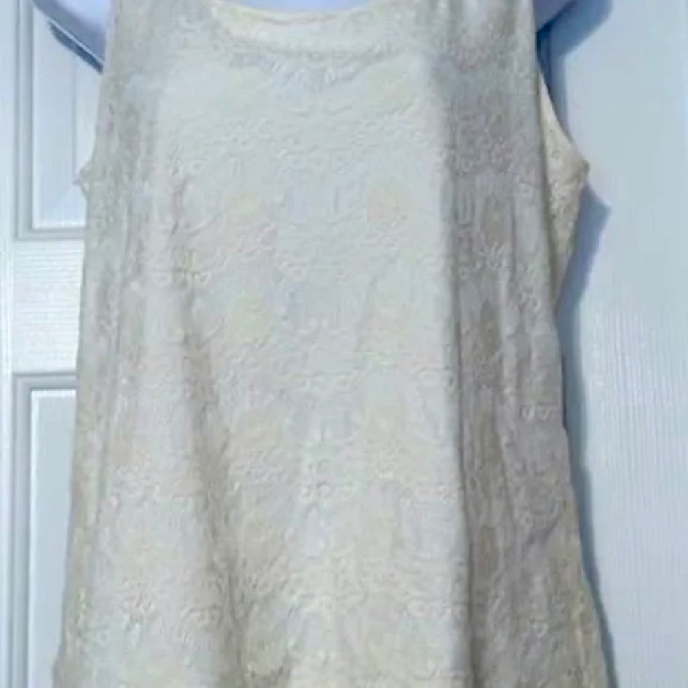 Cabernet Sleeveless All Over Lace Top Sz M